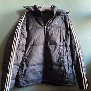 Adidas | Men's Black Winter Puffer Jacket with Hood